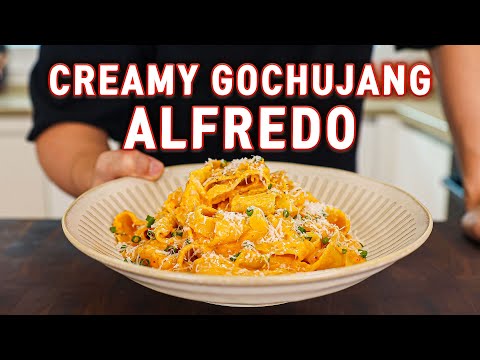 This 15 Minute Creamy GOCHUJANG Alfredo Pasta Will Change Your LIFE!