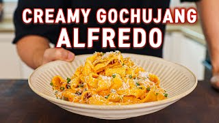 This 15 Minute Creamy GOCHUJANG Alfredo Pasta Will Change Your LIFE!