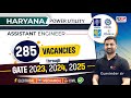 285 Vacancies As Assistant Engineer In Haryana Power Utility Through GATE 2023 24 25 EE ME Civil