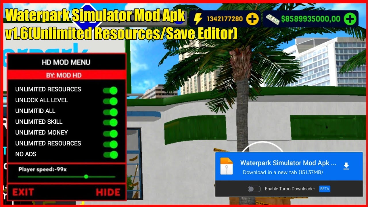 Waterpark Simulator Mod Apk Manager Android Download Swimming Game