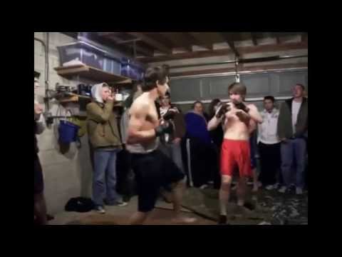 Two Athelete In Garage Fight Club