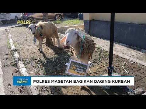 POLRES MAGETAN BAGIKAN DAGING KURBAN