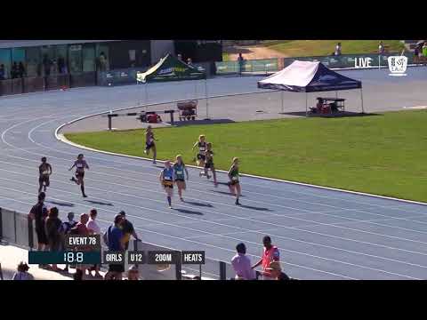 GIRLS U12 200M HEAT 1 - 2018 STATE TRACK AND FIELD CHAMPIONSHIPS // LAVicTV