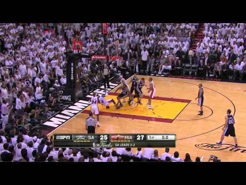 Boris Diaw blocks LeBron James - Spurs @ Heat, Game 6