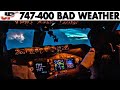 Piloting BOEING 747 during Thunderstorms | Cockpit Views