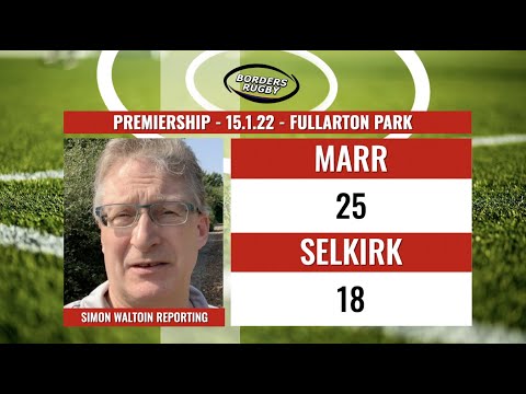 RUGBY REPORT: MARR 25-18 SELKIRK - PREMIERSHIP - 15.1.22