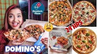 I Ate DOMINOS For 24 HOURS CHALLENGE - Full day FAST FOOD Eating Challenge INDIA