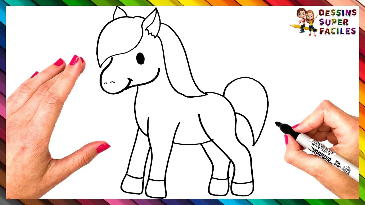 Comment Dessiner un Cheval Étape par Étape 🐴 Dessin de Cheval Facile