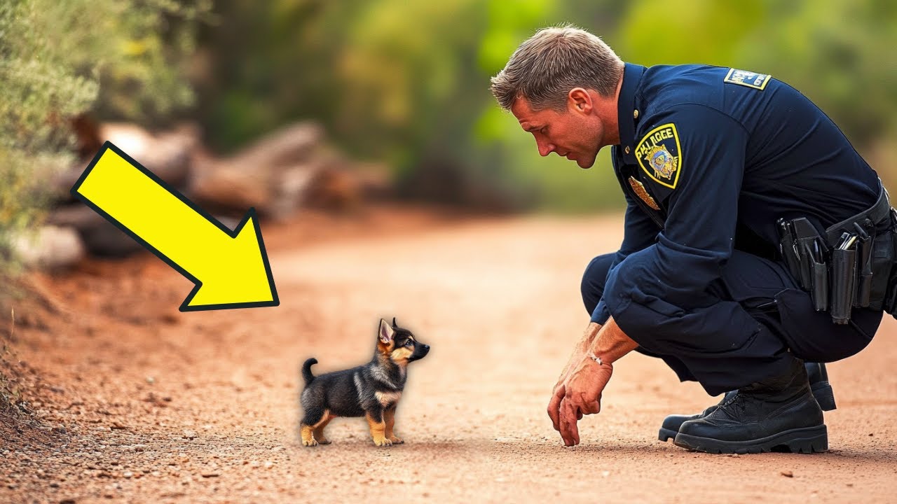 Puppy Keeps Following Cop For Help - When He Realizes Why, He Breaks Into Tears!