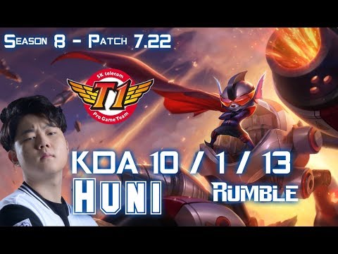 SKT T1 Huni RUMBLE vs JAYCE Top - Patch 7.22 KR Ranked