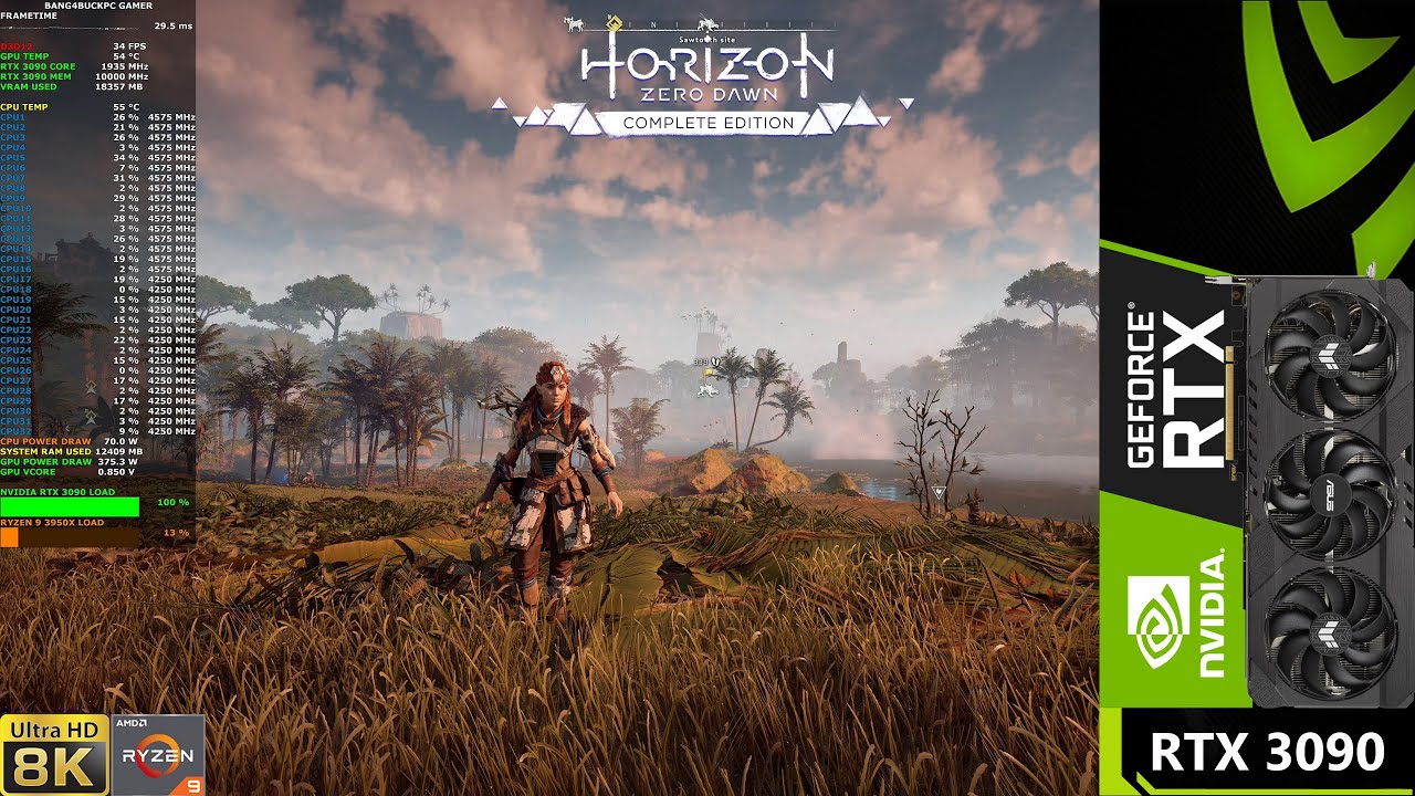 Horizon Zero Dawn 8K | RTX 3090 | Ryzen 3950X OC - YouTube