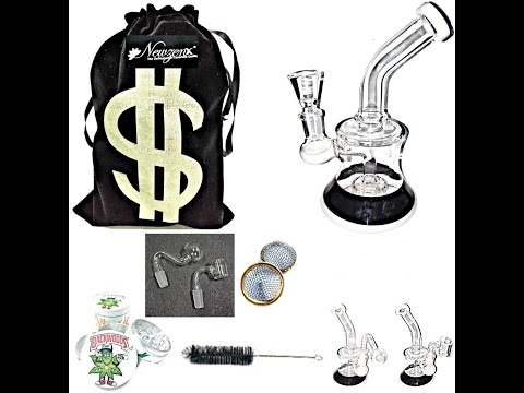 Newzenx Glass Showerhead Bong 8 Inch Black & White Bong (for Oil/Honey/Meth/Weed/All-in-One Bong)