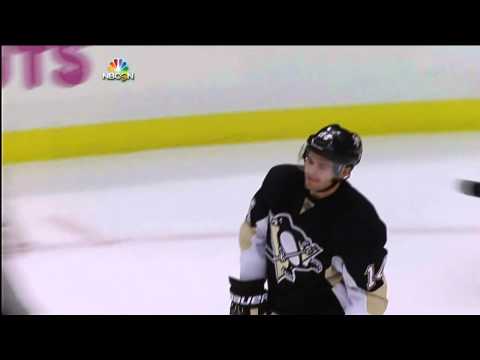 Jean-Sebastien Giguere stops Chris Kunitz. Colorado Avalanche vs Pittsburgh Penguins 10/21/13 NHL