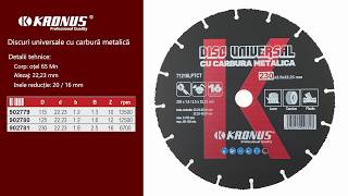 Discuri universale cu carbura metalica Kronus 71210LPTCT pentru lemn/cauciuc/plastic