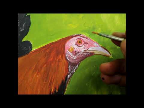 Acrylic  Painting / How to Paint Rooster / Paint with Bernie