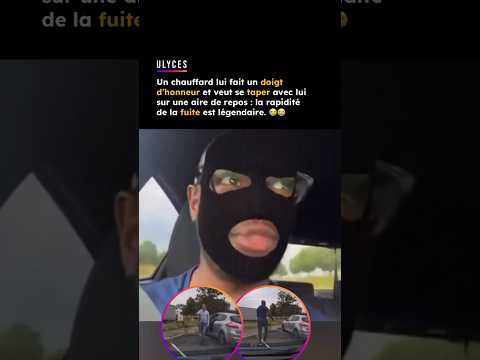 Un chauffard lui fait un doigt d’honneur et veut se taper avec lui : il fuit 😭😭