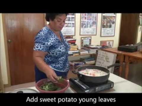 Reef Fish Soup with Sweet Potato Young Leaves (Pohnpeian with English subtitles)