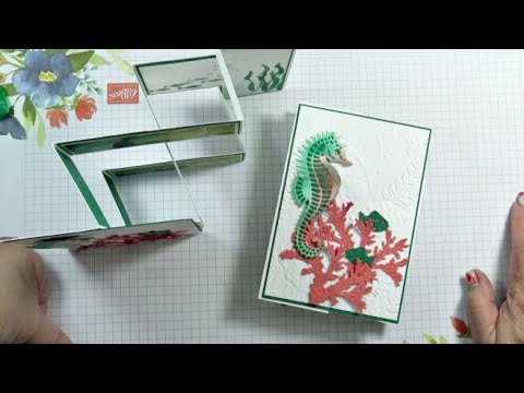 940R  30 06 21 W Tri  shutter fold card with Seascape