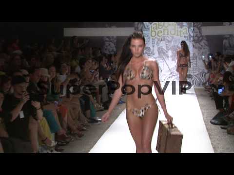 Models walk the runway during the Agua Bendita - Mercedes...