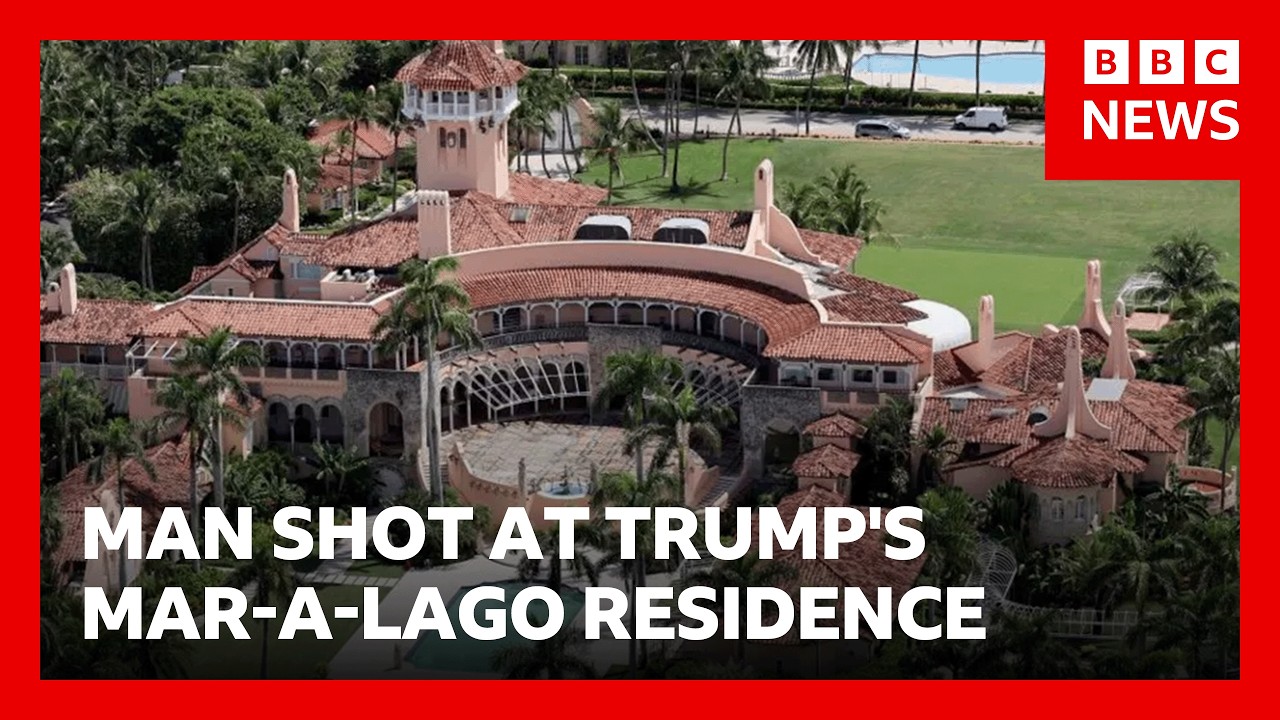 Armed man killed after entering secure perimeter of Donald Trump's Mar-a-Lago residence | BBC News