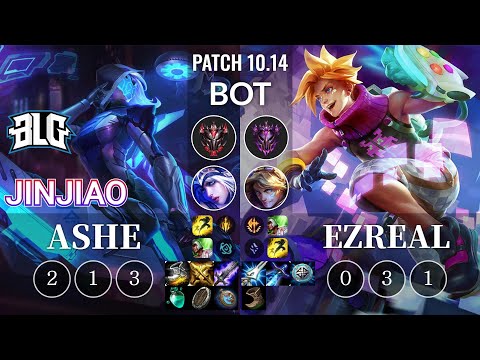 BLG Jinjiao Ashe vs Ezreal Bot - KR Patch 10.14