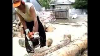 Gabi la tăiat lemne cu stihl Gabi la tăiat lemne cu stihl