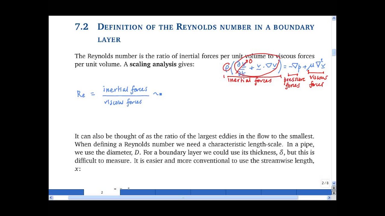 7.1 & 7.2 Laminar boundary layers, and the definition of the Reynolds number