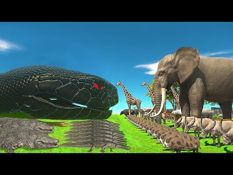 Modern Mammals vs Black Reptile King - Battle Tournament | Animal Revolt Battle Simulator
