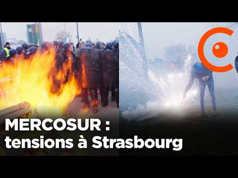 MERCOSUR : tensions à Strasbourg entre Agriculteurs en colère et CRS face au Parlement Européen