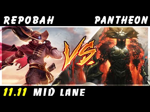 Repobah - Yasuo vs Pantheon MID Patch 11.11 - Yasuo Gameplay