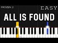 Frozen 2 All Is Found Evan Rachel Wood EASY Piano Tutorial