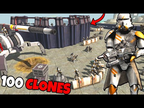 Can 100 Clones Hold the Micro Fortress?! - Men of War: Star Wars Mod Battle Simulator