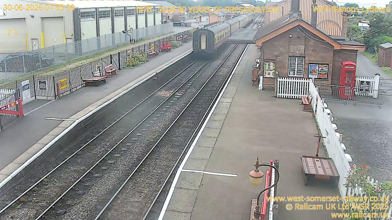 Live webcam view of Estación del Ferrocarril Histórico de Bishops Lydeard