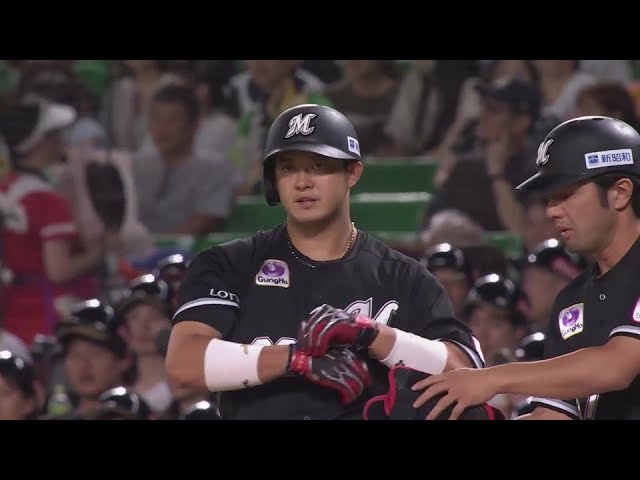【1回表】絶好調!! マリーンズ・佐藤都志也 初球打ちで先制タイムリーヒット!! 2024年7月17日 福岡ソフトバンクホークス 対 千葉ロッテマリーンズ