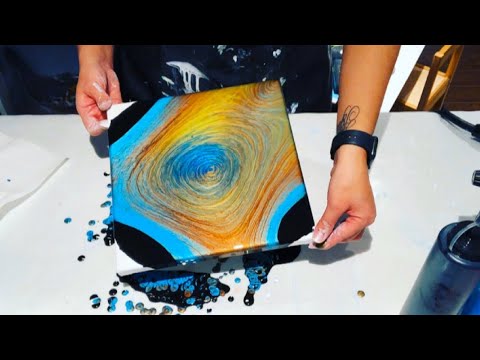 #129 - Kiss pour with black negative space | Fluid Painting | Acrylic Pouring