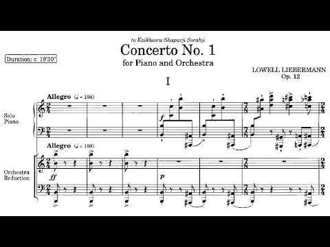 Lowell Liebermann - Piano Concerto No. 1, Op. 12 [with score]