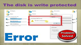 The Disk is write Protected. Formatting USB Drive.