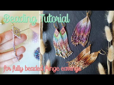 Beading Tutorial #6 | fringe earrings “Luano”, fun & colorful DIY jewelry with Miyuki Delica