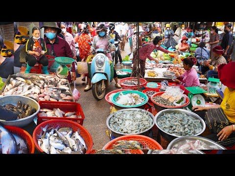 , title : 'Massive supplies of fish, vegetables, meat and street food, Cambodian food tour'