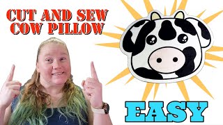 Easy DIY Cut and Sew Cow Plush Pillow Tutorial