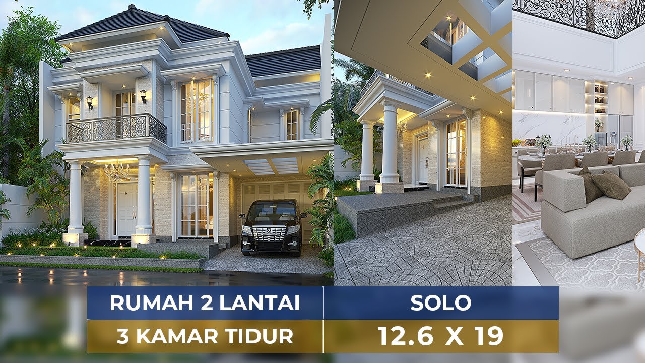 Video 3D Desain Rumah Klasik 2 Lantai Bapak GND 1466 - Solo