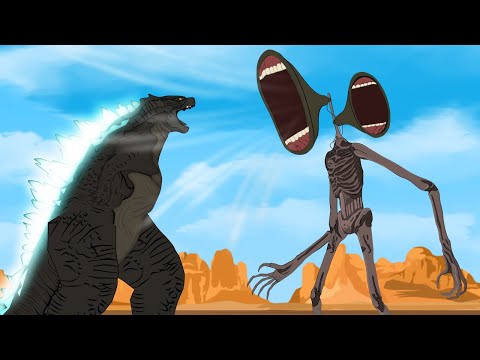 GODZILLA .vs SIREN HEAD: Size Comparison | SIREN HEAD & GODZILLA CARTOON MOVIE