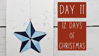 Day 11: Easy Watercolor Star Ornament 🎄 Beginner-Friendly Christmas Tutorial