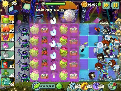 Plants vs Zombies 2 Greatest Hits Epic Hack - Level 85 - Homing Thistle, AKEE & Magnet-shroom