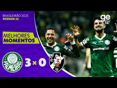 Gols e lances de Palmeiras x Vasco da Gama