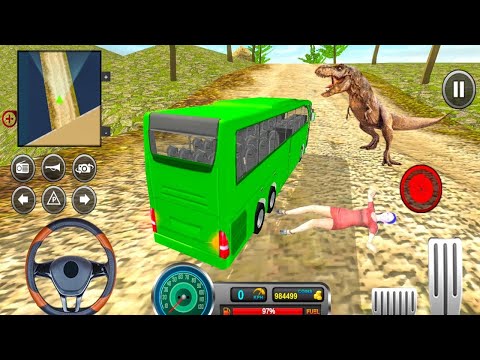 Green Bus Passenger Transport Bus Driving - Uphill Off-road Bus Driving- New Android Gameplay #15