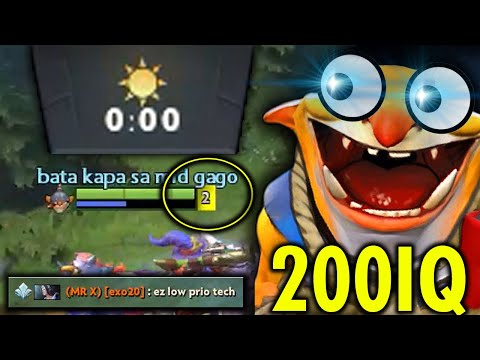 How to play Techies Offlane? 200IQ Technique Level 2 at Zero Minute Destroy Lane!!