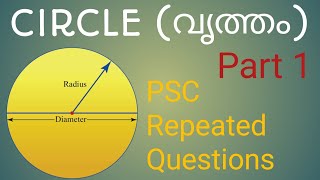 circle|| In Malayalam || PSC previous questions