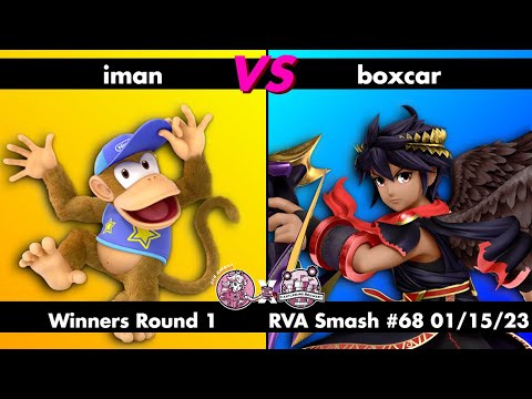 RVA Smash #68: iman (Diddy Kong) vs boxcar (Dark Pit) - Winners R1 - Super Smash Bros Ultimate SSBU