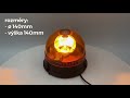 Maják oranžový 12V/24V - halogenový ECE R10/R65 na magnet (140x140mm) - Video Youtube